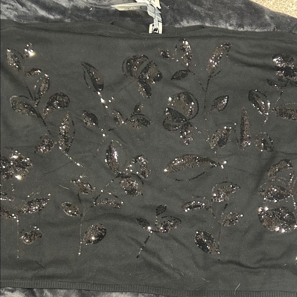 Anne Klein Black Sequin Embellished Top